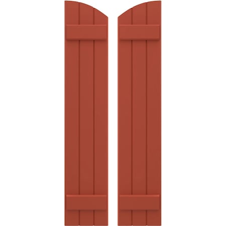 Americraft 3-Board (2 Batten) Wood Joined Board-n-Batten Shutters W/ Ellipt Top, ARW101BE311X40CLH